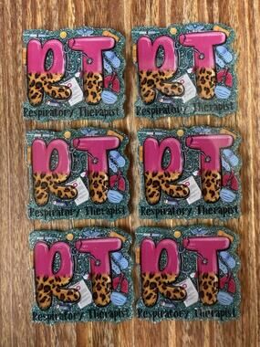 6 Pc RT Acrylic Flatbacks